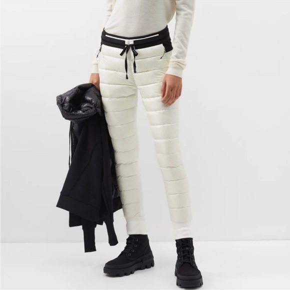 Holden Hybrid Down Jogger Pants Quilted Puffer Pull On White Pearl Black Womens - Picture 1 of 14